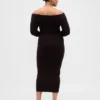 Cashsoft Stretch Off-Shoulder Midi Sweater Dress
