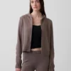 Cashsoft Sweater Crop Zip Hoodie