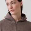 Cashsoft Sweater Crop Zip Hoodie