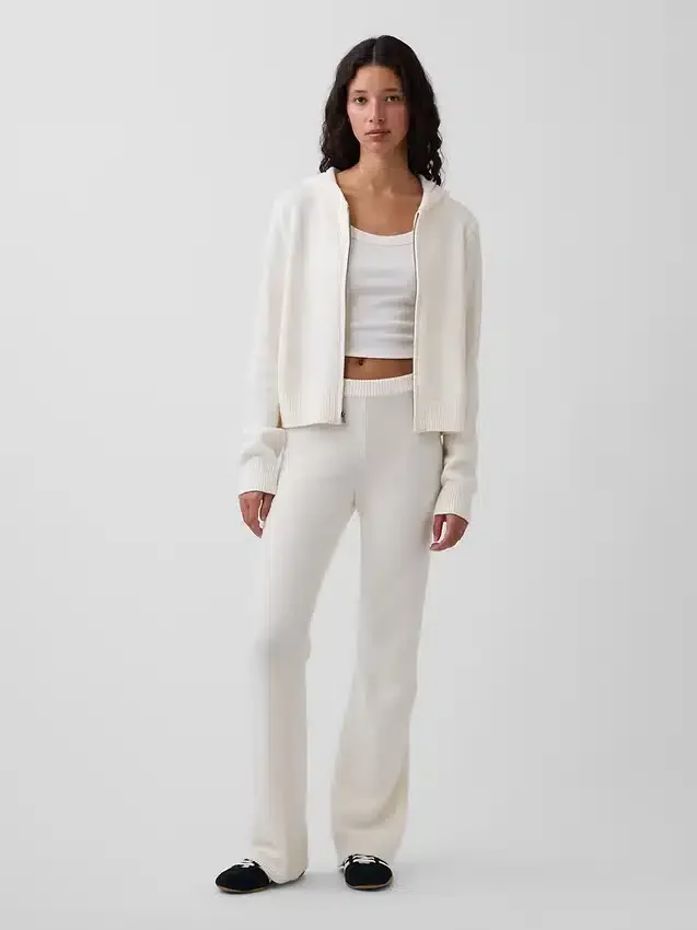 Cashsoft Sweater Crop Zip Hoodie