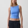 Closeknit Jersey Boatneck Crop Tank Top