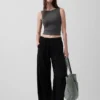 Closeknit Jersey Boatneck Crop Tank Top