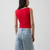 Closeknit Jersey Boatneck Crop Tank Top