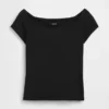 Closeknit Jersey Off-Shoulder Crop T-Shirt