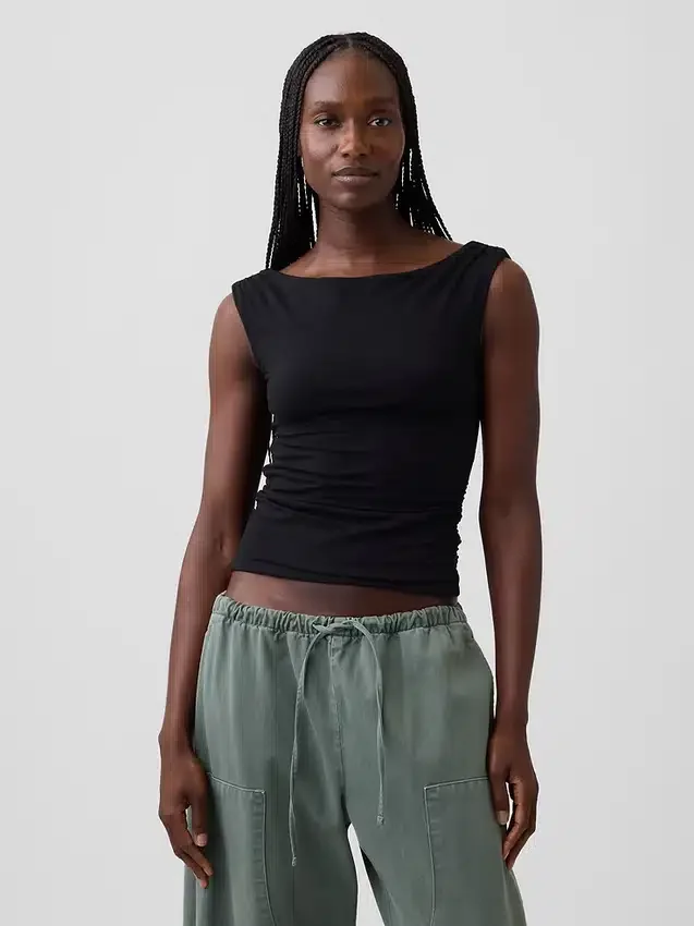 Closeknit Jersey Ruched Crop Top