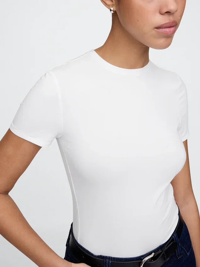 Closeknit Jersey T-Shirt Thong Bodysuit