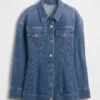 Contoured Longline Denim Jacket