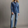 Contoured Longline Denim Jacket