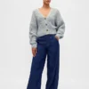Cotton-Blend Crop Cardigan Sweater