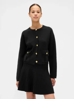 Cotton-Blend Pocket Cardigan Sweater