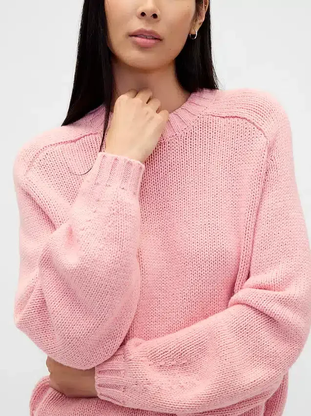 Cotton-Blend Relaxed Crewneck Sweater