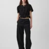 Cotton Gauze Crop Peplum Top