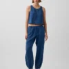 Cotton Gauze Denim Easy Barrel Joggers