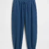 Cotton Gauze Denim Easy Barrel Joggers