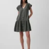 Cotton Gauze Drop-Waist Shirtdress