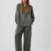 Cotton Gauze Easy Barrel Pants