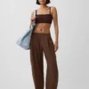 Cotton Gauze Easy Barrel Pants