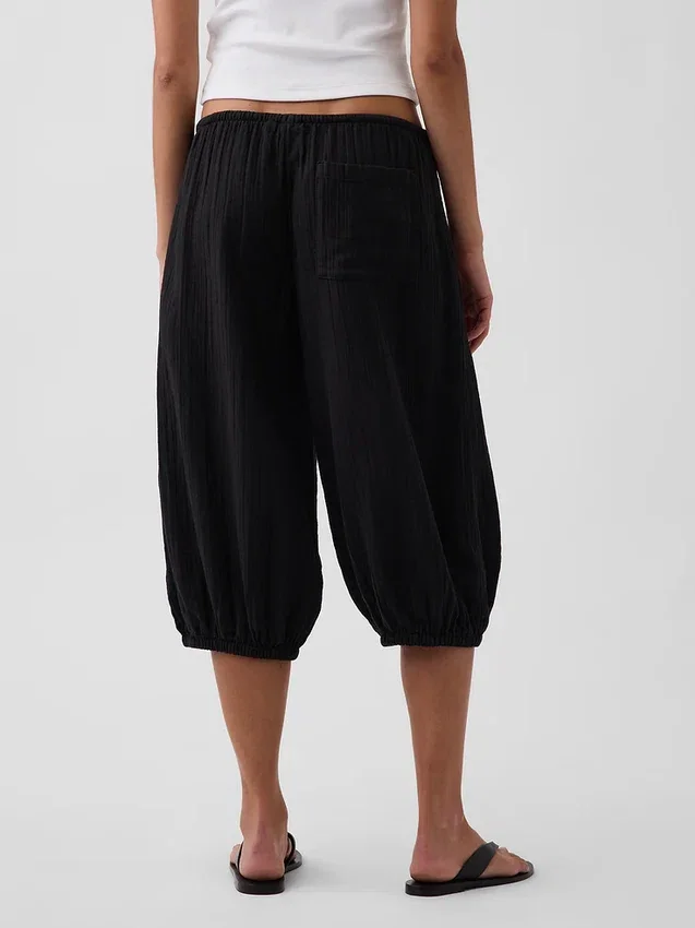 Cotton Gauze Easy Culotte Pants