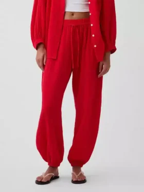 Cotton Gauze Easy Joggers