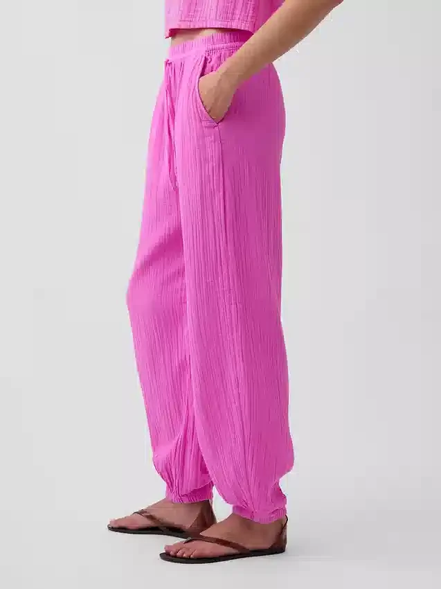 Cotton Gauze Easy Joggers