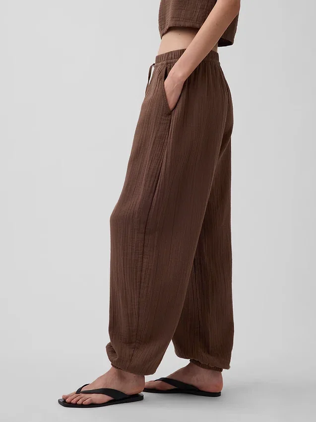 Cotton Gauze Easy Joggers