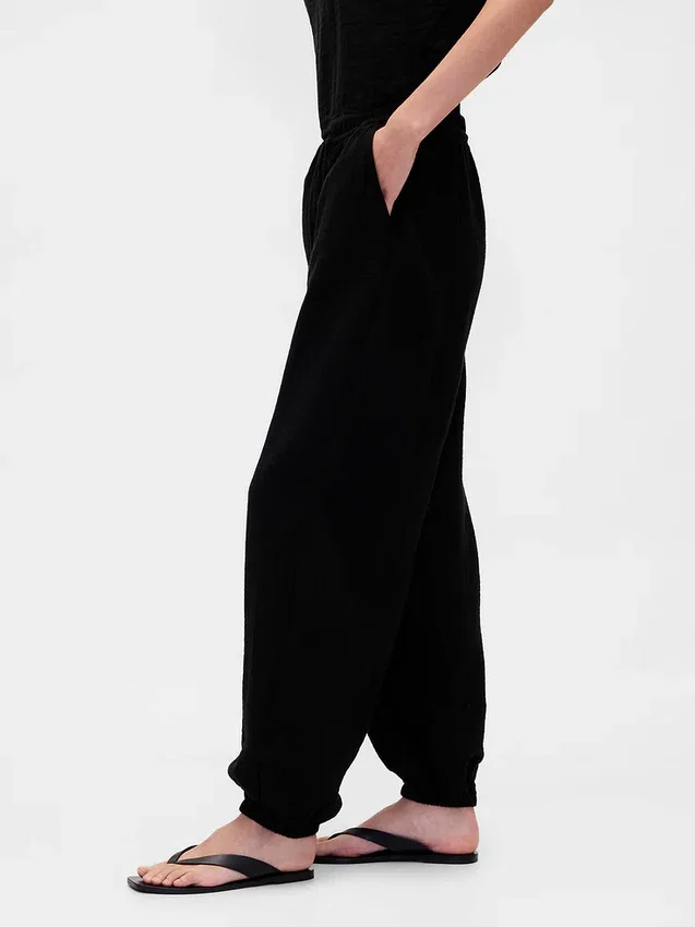 Cotton Gauze Easy Joggers