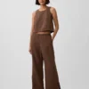 Cotton Gauze Easy Split-Hem Pants