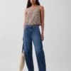 Cotton Gauze Racer Shell Tank Top