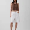 Cotton Gauze Racer Shell Tank Top