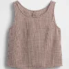 Cotton Gauze Racer Shell Tank Top