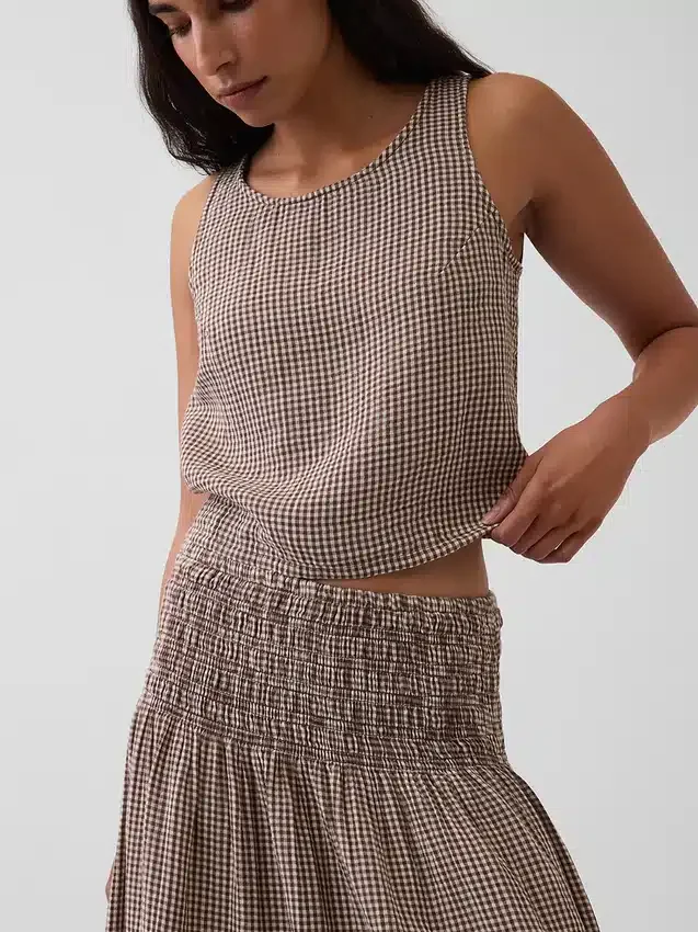 Cotton Gauze Smocked-Waist Maxi Skirt