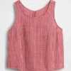 Cotton Gauze Smocked-Waist Mini Skort
