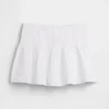 Cotton Gauze Smocked-Waist Mini Skort
