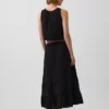 Cotton Gauze Tiered Easy Maxi Skirt