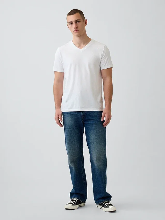 Cotton Jersey V-Neck T-Shirt