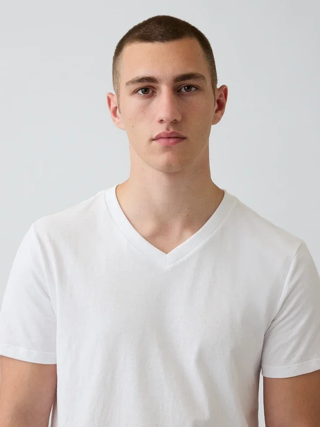 Cotton Jersey V-Neck T-Shirt