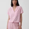 Crinkle Gauze Oversized Pj Shirt
