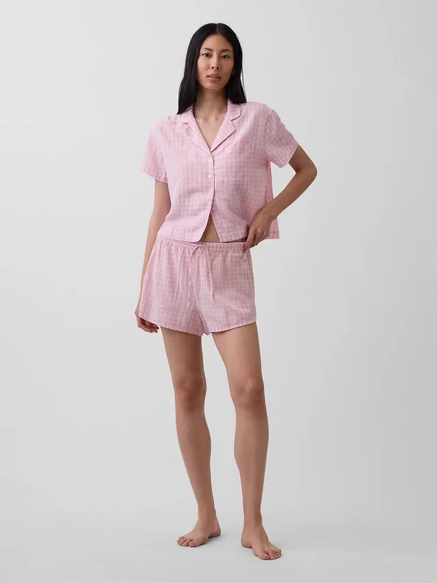 Crinkle Gauze Oversized Pj Shirt