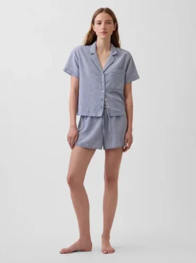 Crinkle Gauze Oversized Pj Shirt