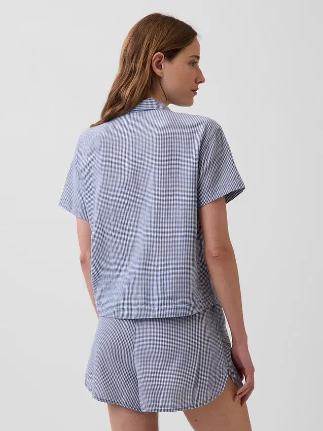 Crinkle Gauze Oversized Pj Shirt