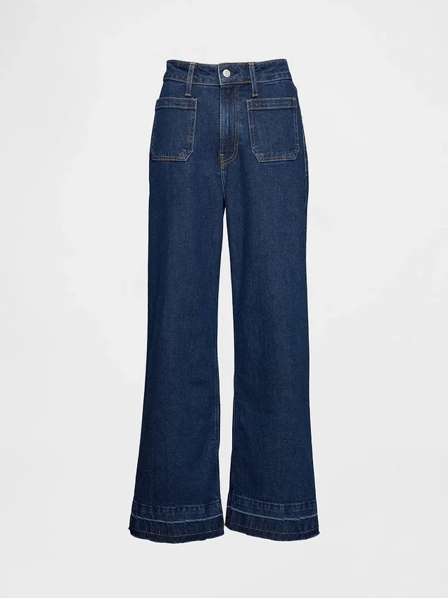 Curvy High Rise Stride Wide-Leg Ankle Jeans