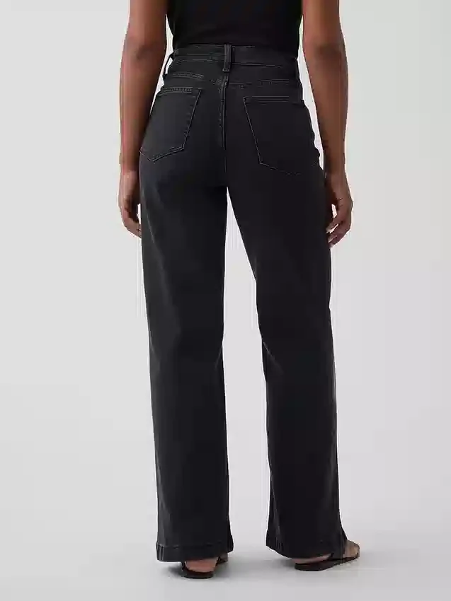 Curvy High Rise Stride Wide-Leg Jeans
