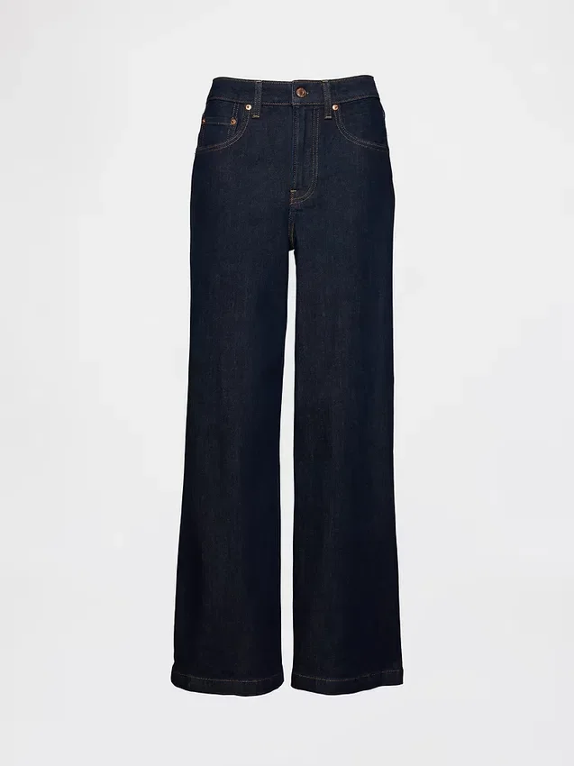 Curvy High Rise Stride Wide-Leg Jeans