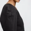 Denim Barrel-Sleeve Crop Shirt