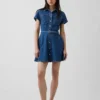 Denim Belted Mini Shirtdress