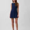 Denim Boatneck Mini Dress