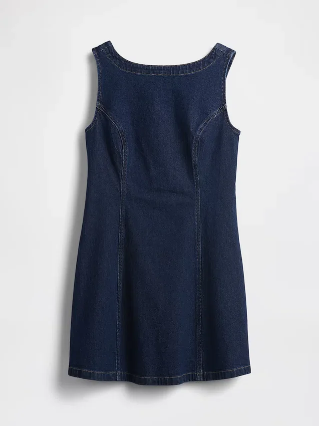 Denim Boatneck Mini Dress