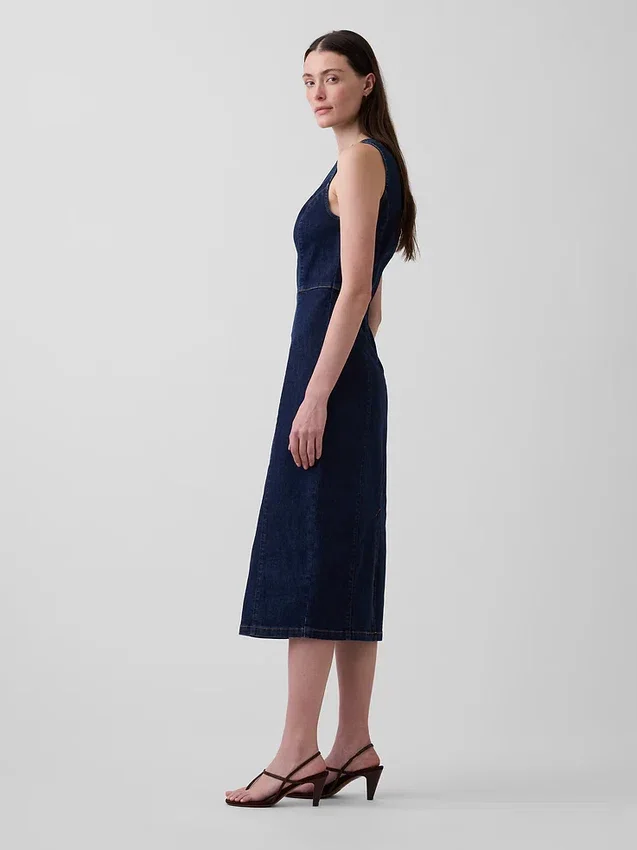 Denim Bodycon Midi Dress