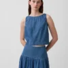 Denim Crop Shell Tank Top