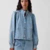 Denim Crop Swing Jacket